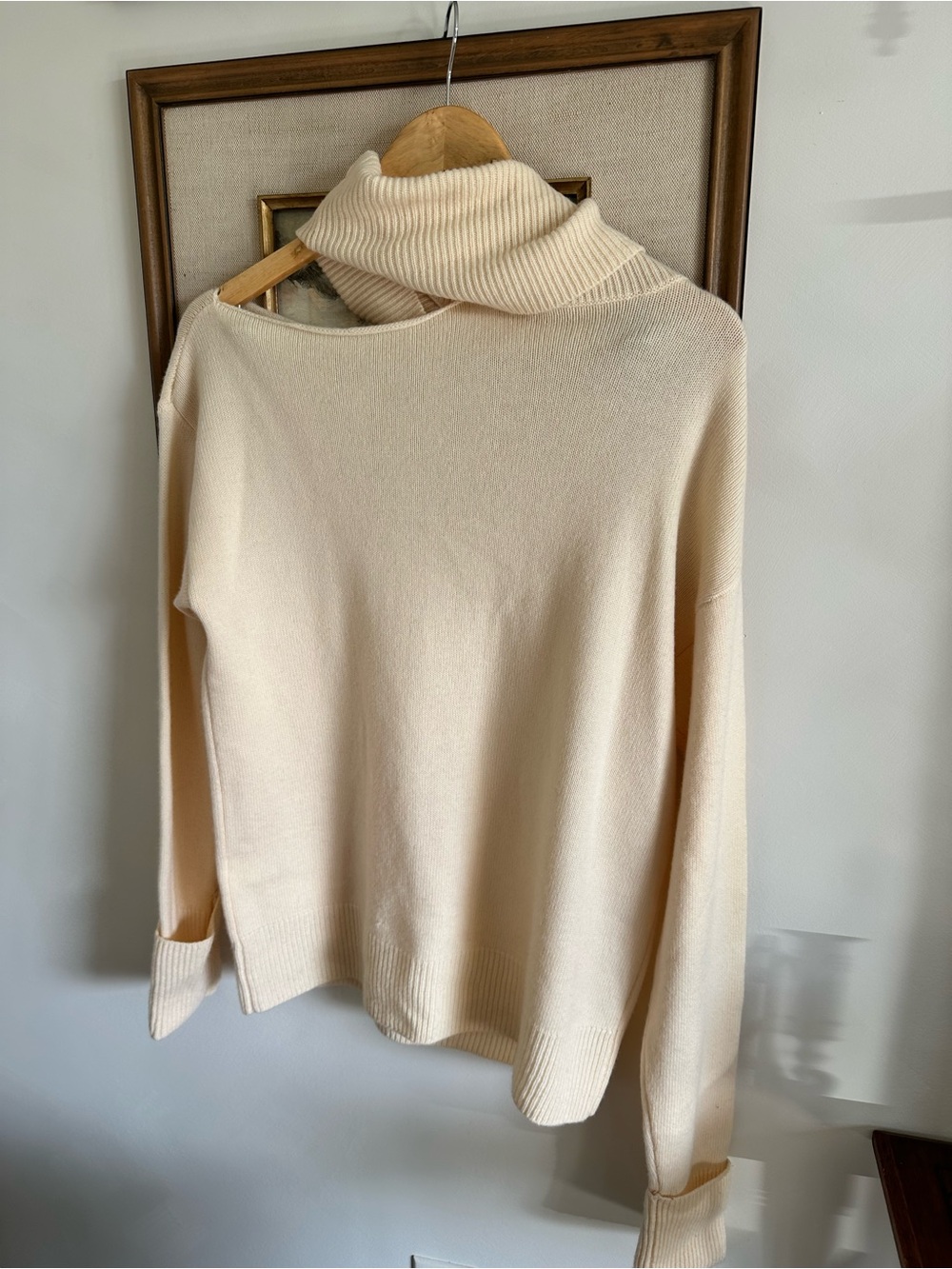 PAIGE Womens Raundi Wool Blend Cut Out Ribbed Trim Turtleneck Sweater sz M - Picture 10 of 11